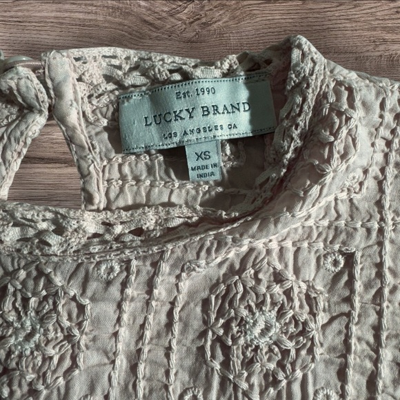 Lucky Brand Blush Cream Embroidered Blouse - Picture 3 of 6